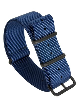 Tiera blue NATO-strap - black PVD buckle and loops