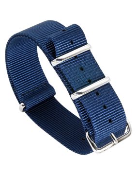 Tiera blue NATO-strap - polished steel buckle and loops