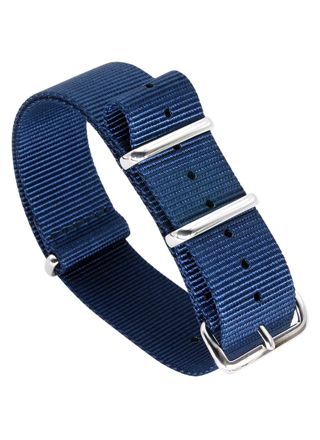 Tiera blue NATO-strap - polished steel buckle and loops