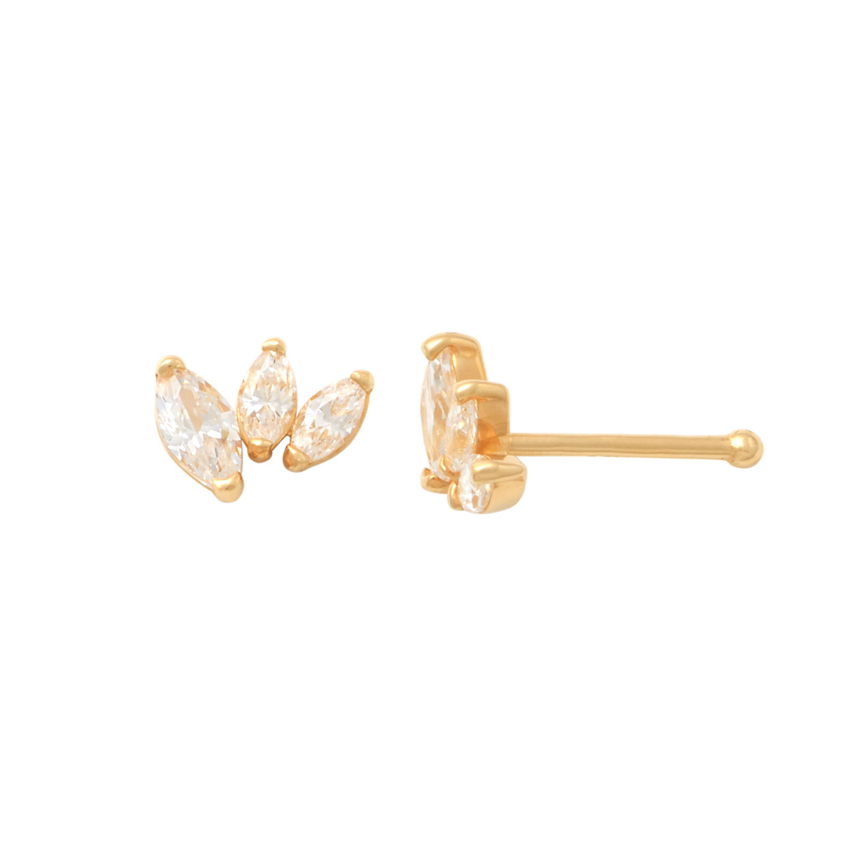Lykka Casuals gold nose stud with zirconia