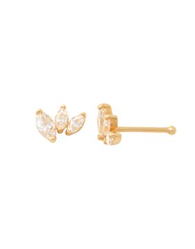 Lykken Casuals gold nose stud with zirconia