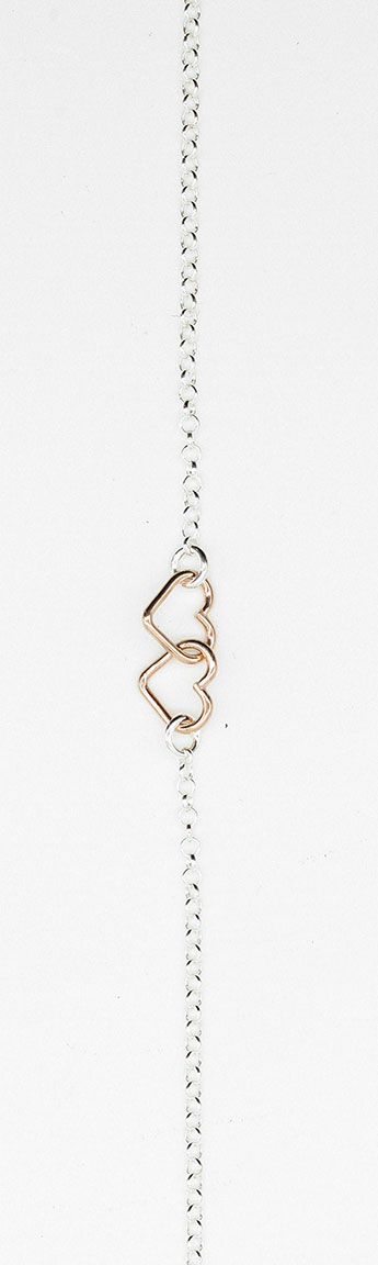 Silver ancle chain Rose hearts NK38/25