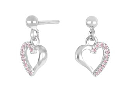 Nordahl Jewellery kids' heart pink earrings 325 173