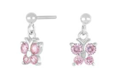 Nordahl Jewellery kids' butterfly pink earrings 325 175