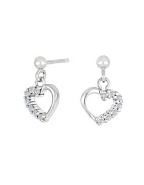Nordahl Jewellery kids' heart white earrings 325 179