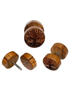 Northern Viking Jewelry Teak Wood Tree Of Life Earrings NVJKK001