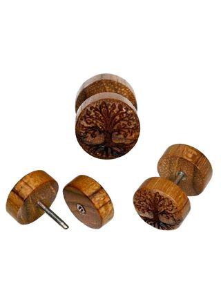 Northern Viking Jewelry Teak Wood Tree Of Life Earrings NVJKK001