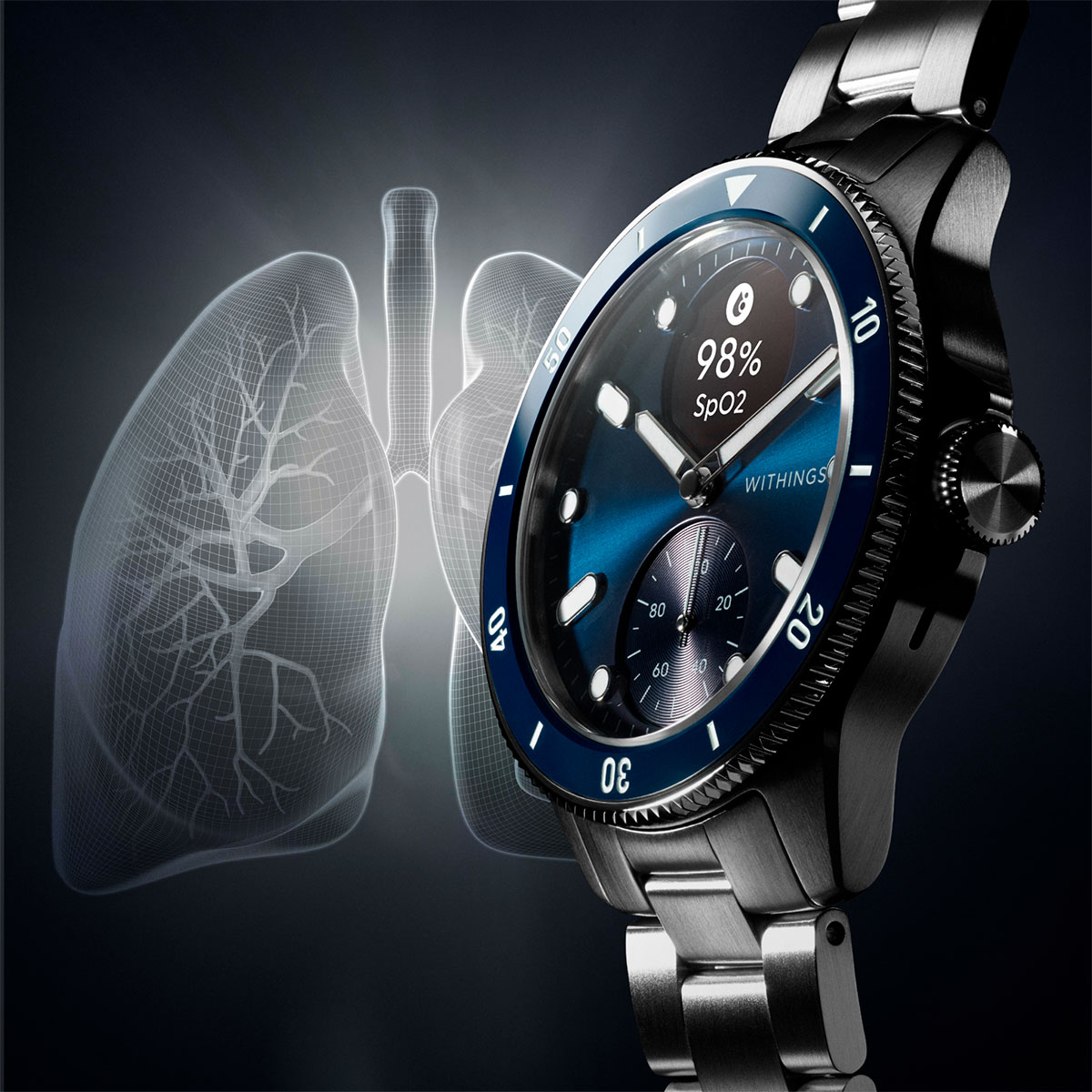 Montre Connectée Withings ScanWatch Nova – Bleue – Modèle ScanWatch Horizon – État Neuf