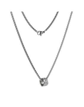 Lykken Strong textured steel necklace 55cm