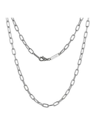 Lykka Strong silver-colored paperclip chain necklace 50 cm