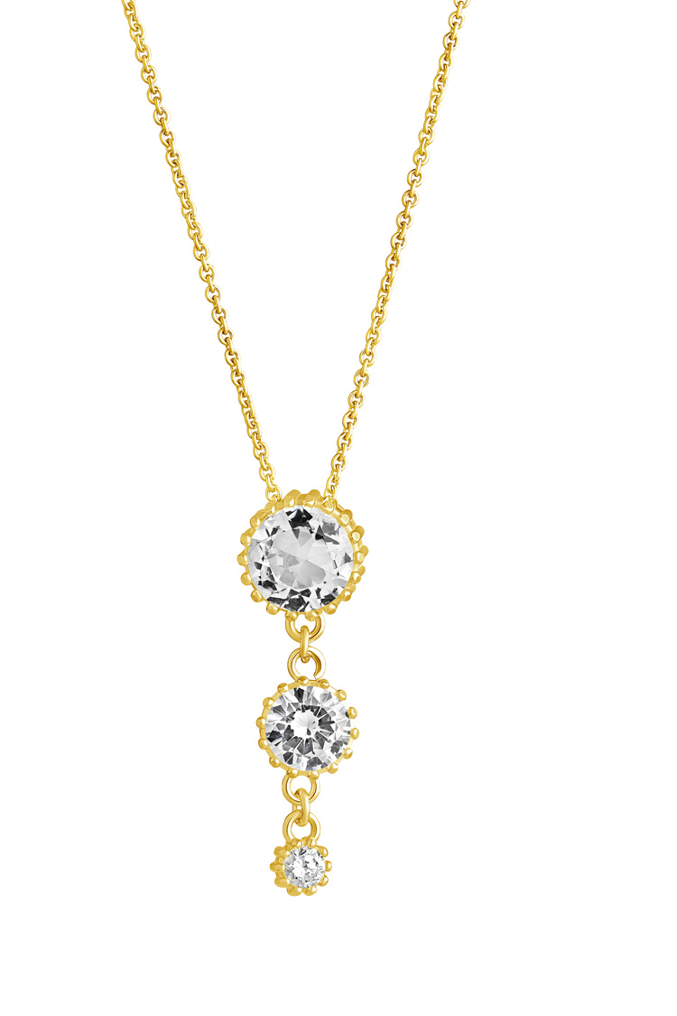 Lempikoru Bud Three stone gold plated necklace 51 077 01 500