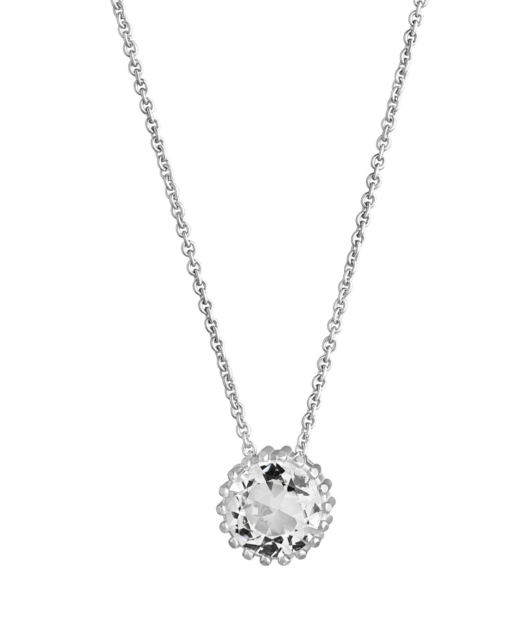 Lempikoru Bud solitaire silver platinum necklace 32 078 01 500