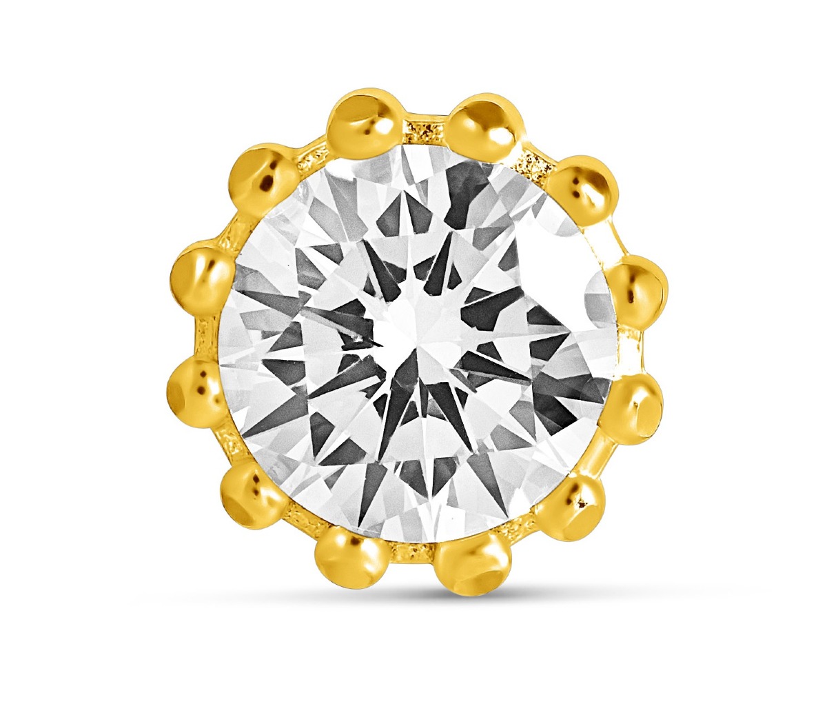 Lempikoru Bud stud earring clear gold plated 5307601000