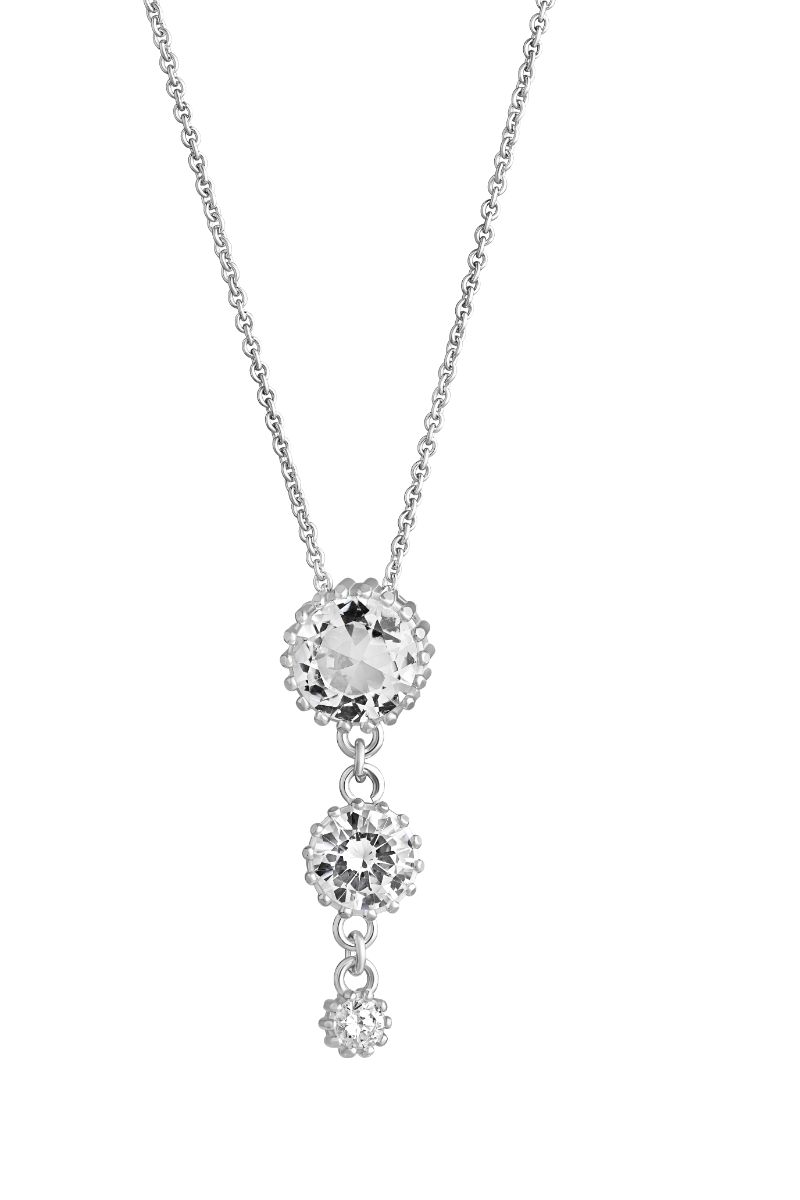 Lempikoru Bud Three stone silver necklace platinum 31 077 01 500