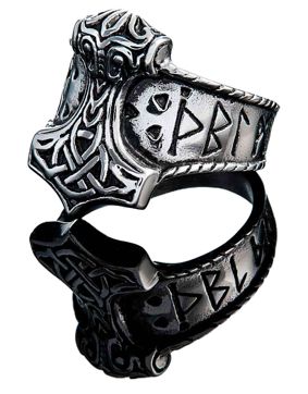 Northern Viking Jewelry Rune Thor's Hammer ring NVJSO002