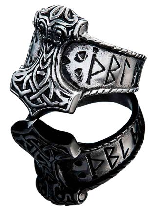 Northern Viking Jewelry Rune Thor's Hammer ring NVJSO002