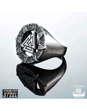 Northern Viking Jewelry Valknut Odin Symbol ring NVJSO015