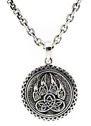 Northern Viking Jewelry Bear Paw Necklace NVJ-H-RS037