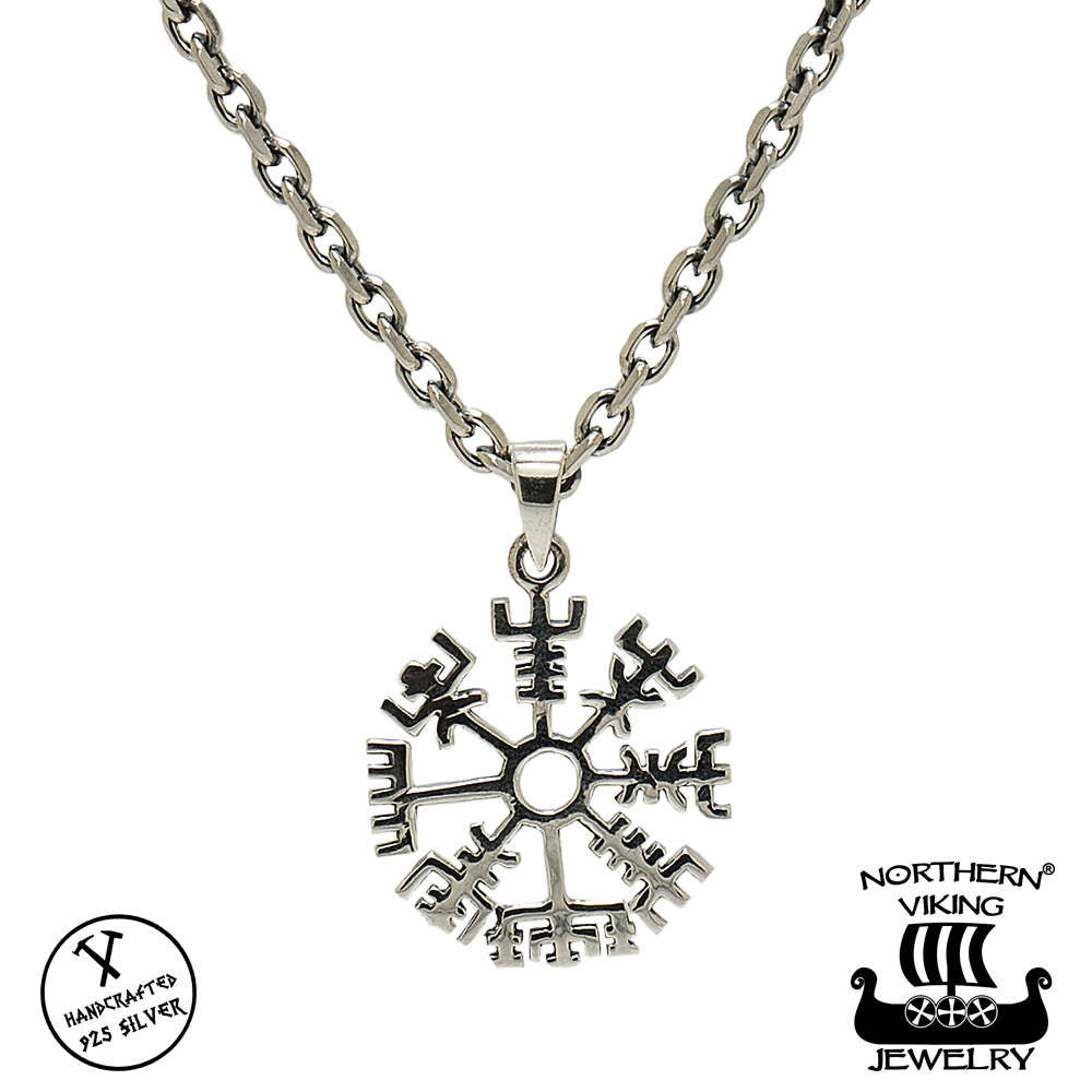 Northern Viking Jewelry Silver Vegvisir Necklace NVJ-H-RS041