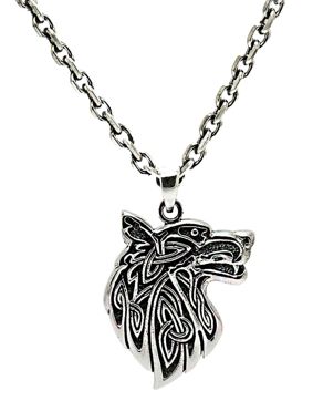 Northern Viking Jewelry Fenrir Wolf Necklace NVJ-H-RS044