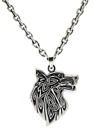 Northern Viking Jewelry Fenrir Wolf Necklace NVJ-H-RS044