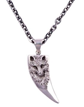 Northern Viking Jewelry Wolf Tooth Necklace NVJ-H-RS058