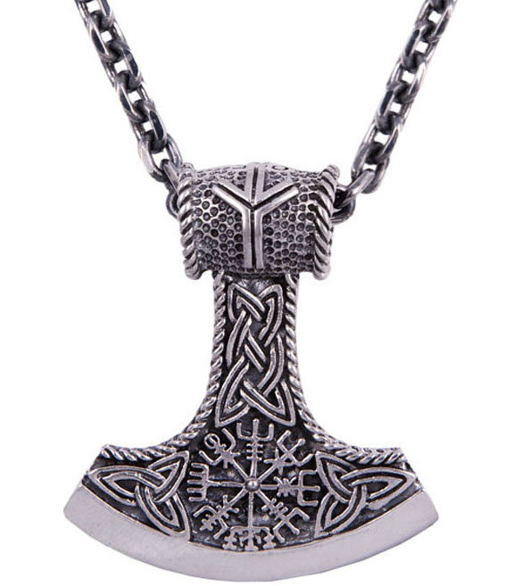 Northern Viking Jewelry Algiz Axehead silver pendant NVJ-H-RS059