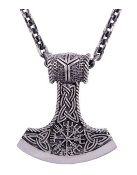 Northern Viking Jewelry Algiz Axehead silver pendant NVJ-H-RS059