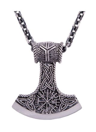 Northern Viking Jewelry Algiz Axehead silver pendant NVJ-H-RS059