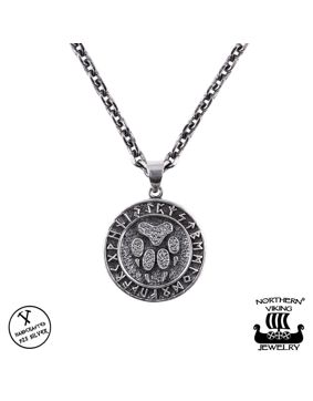 Northern Viking Jewelry Rune Wolf Paw Necklace NVJ-H-RS061