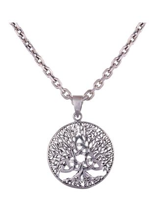 Northern Viking Jewelry Tree Of Life Celtic Triquetra Silver Pendant NVJ-H-RS067