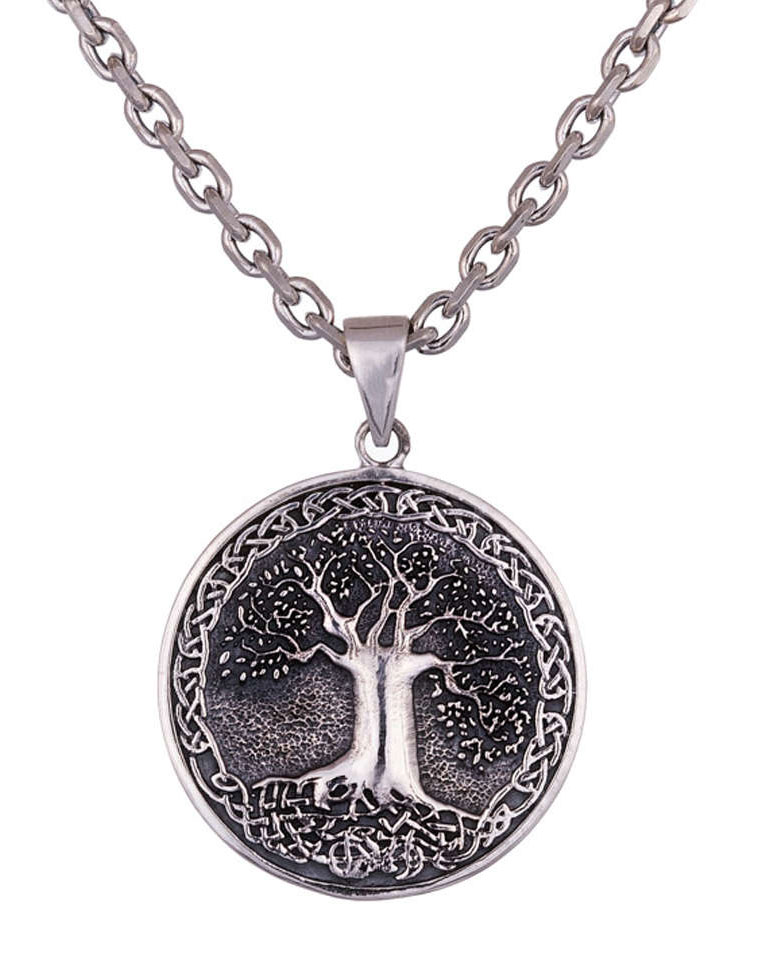 Northern Viking Jewelry Tree Of Life Celtic Knot Silver Pendant NVJ-H-RS073