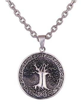 Northern Viking Jewelry Tree Of Life Celtic Knot Silver Pendant NVJ-H-RS073