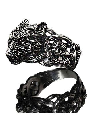 Northern Viking Jewelry Fenrir Wolf ring NVJ-H-SO010