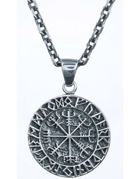 Northern Viking Jewelry Vegvisir Compass silver pendant NVJ-H-RS002