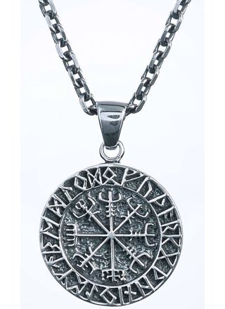 Northern Viking Jewelry Vegvisir Compass silver pendant NVJ-H-RS002