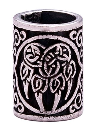 Northern Viking Jewelry Silver Bear Paw beard ring NVJHE024