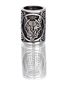 Northern Viking Jewelry Silver Guardian Wolf beard ring NVJHE028