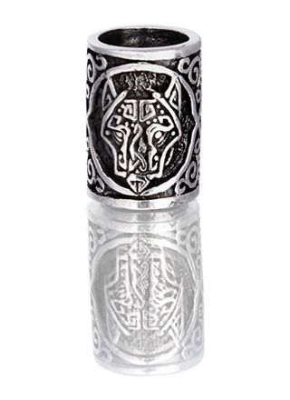 Northern Viking Jewelry Silver Guardian Wolf beard ring NVJHE028