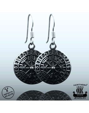 Northern Viking Jewelry Vegvisir hook Earrings NVJKK012