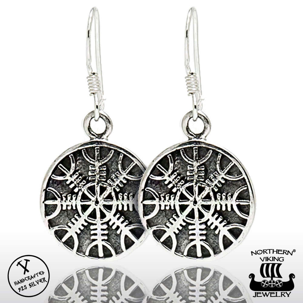 Northern Viking Jewelry Helm Of Awe hook Earrings NVJKK015