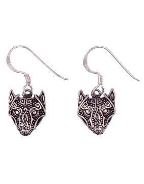 Northern Viking Jewelry Guardian Wolf hook Earrings NVJKK029