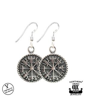 Northern Viking Jewelry Vegvisir hook Earrings NVJKK030