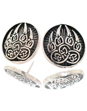 Northern Viking Jewelry Bear Paw stud Earrings NVJKK031
