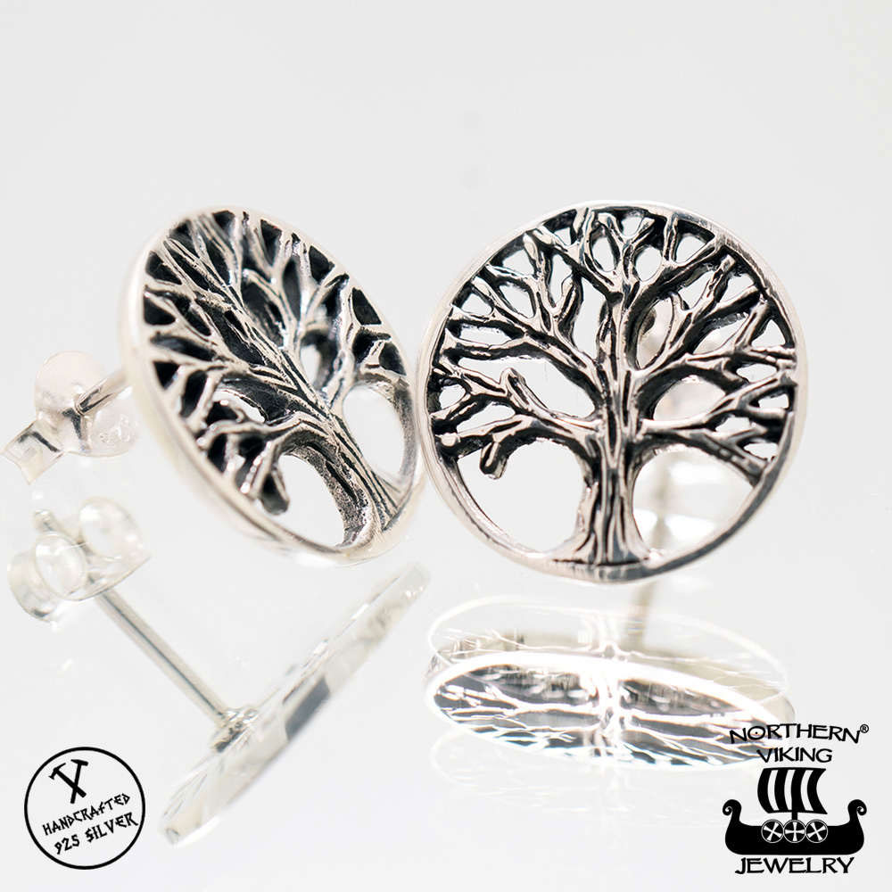 Northern Viking Jewelry Tree Of Life stud Earrings NVJKK032
