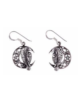 Northern Viking Jewelry Moon Raven And Star earrings NVJKK041
