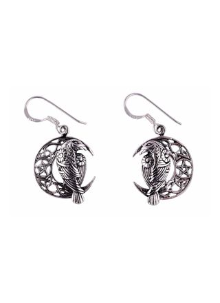 Northern Viking Jewelry Moon Raven And Star earrings NVJKK041