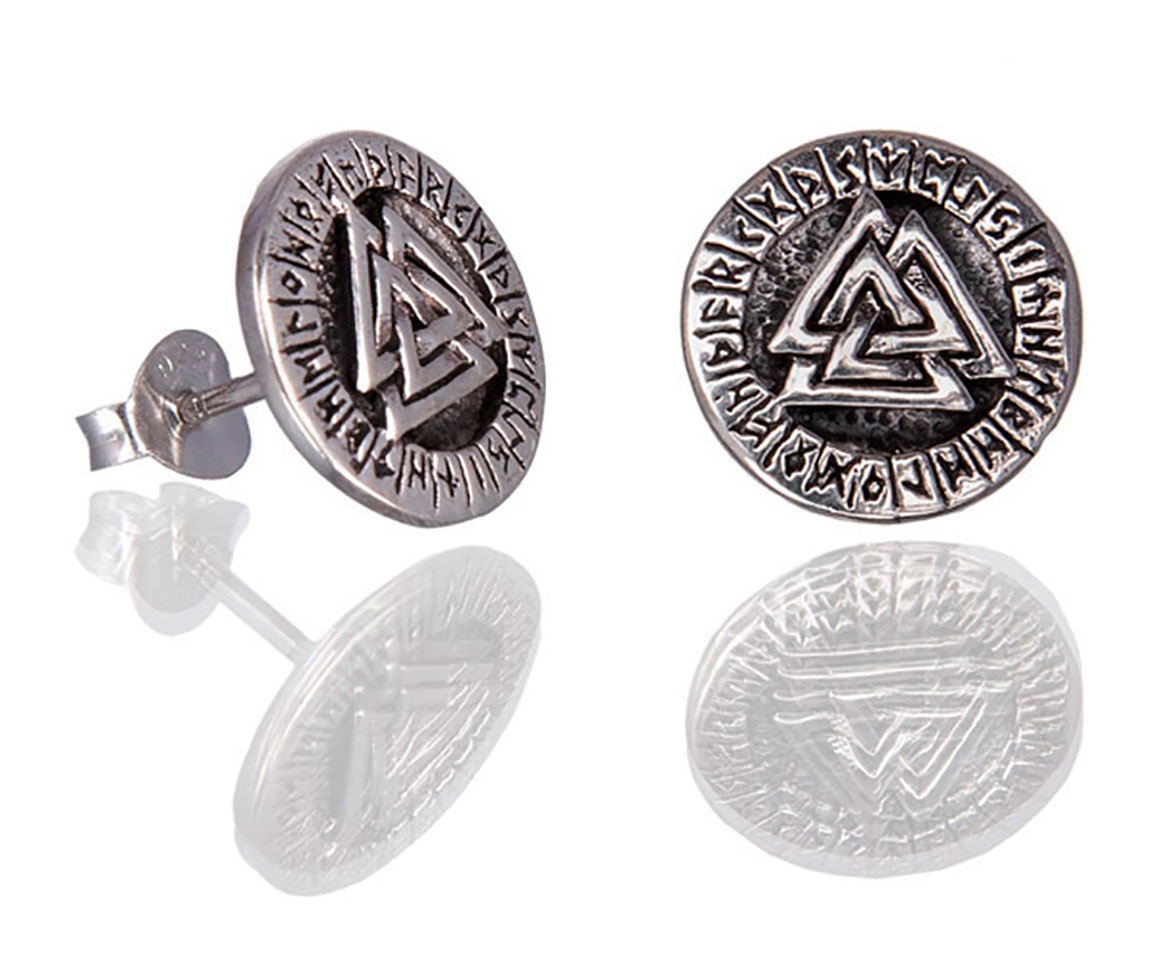 Northern Viking Jewelry Rune Valknut earrings NVJKK042