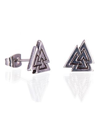 Northern Viking Jewelry Steel Valknut earrings NVJKK044