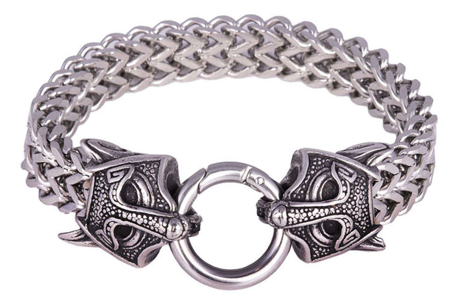 Northern Viking Jewelry Guardian Wolf Bracelet NVJRA030